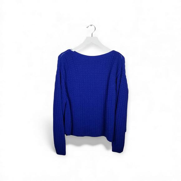 LAFAYETTE 148 NEW YORK Sweater Cotton Silk Blend in Lapis Blue RET $798 - XL - Picture 4 of 10